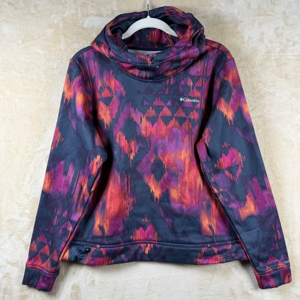 Columbia Womens L Omni-Shield Hoodie Ali Peak Fleece Pullover Purple Gorpcore